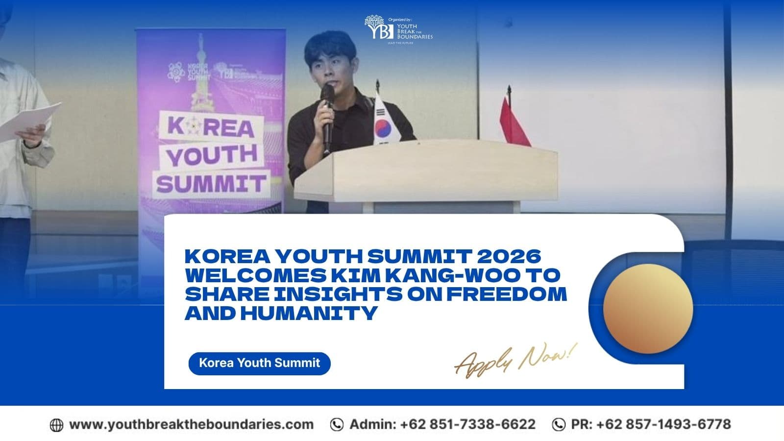 Korea Youth Summit 2026 Welcomes Kim Kang-Woo to Share Insights on Freedom and Humanity