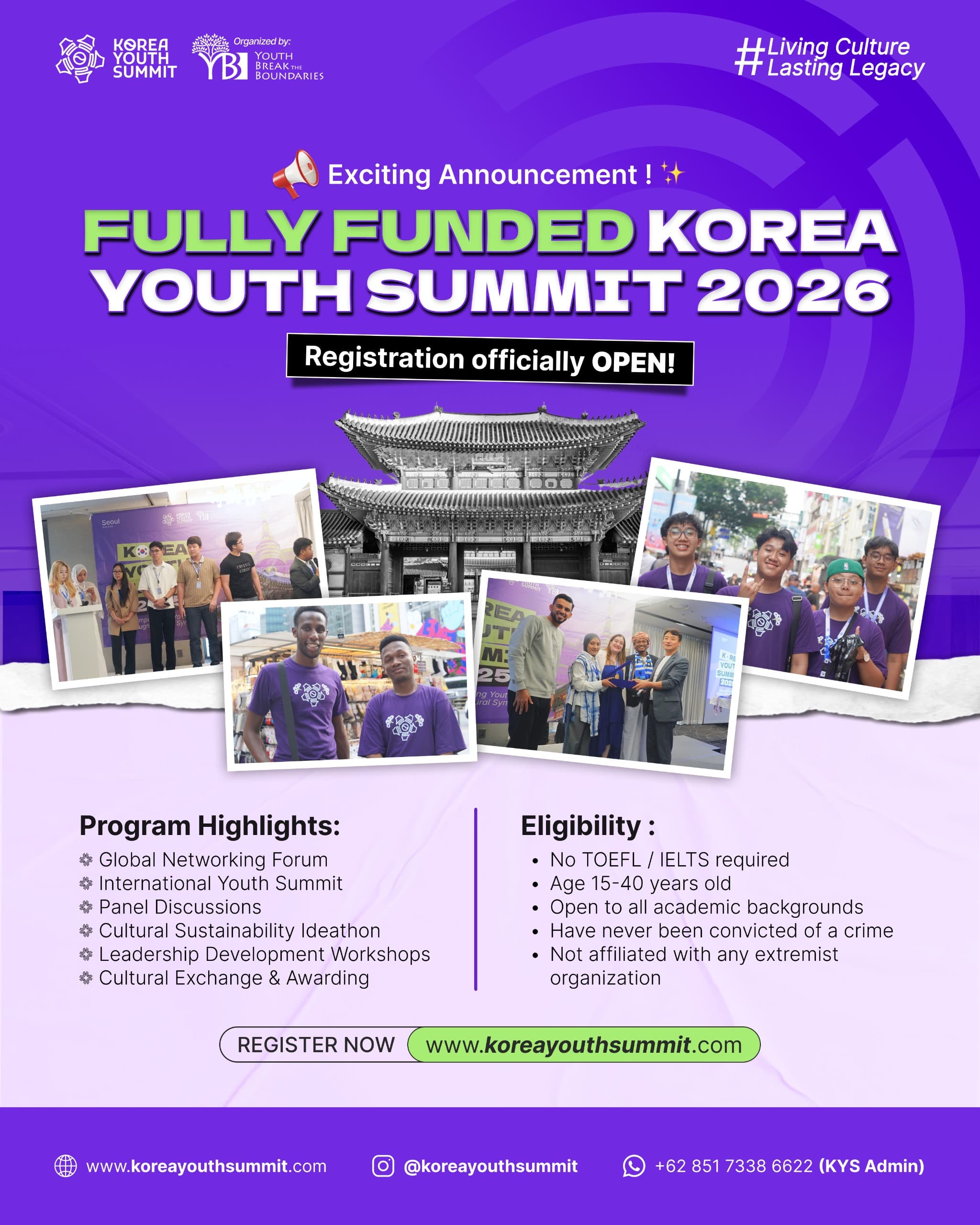 Korea Youth Summit 2026 Fully Funded Registration Now Open!